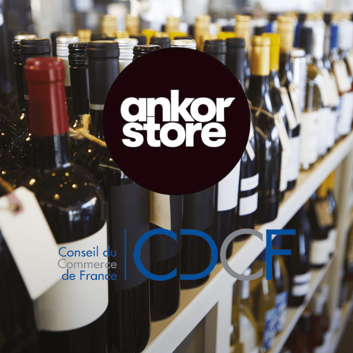 bouteilles vin et logos Ankorstore et CDCF